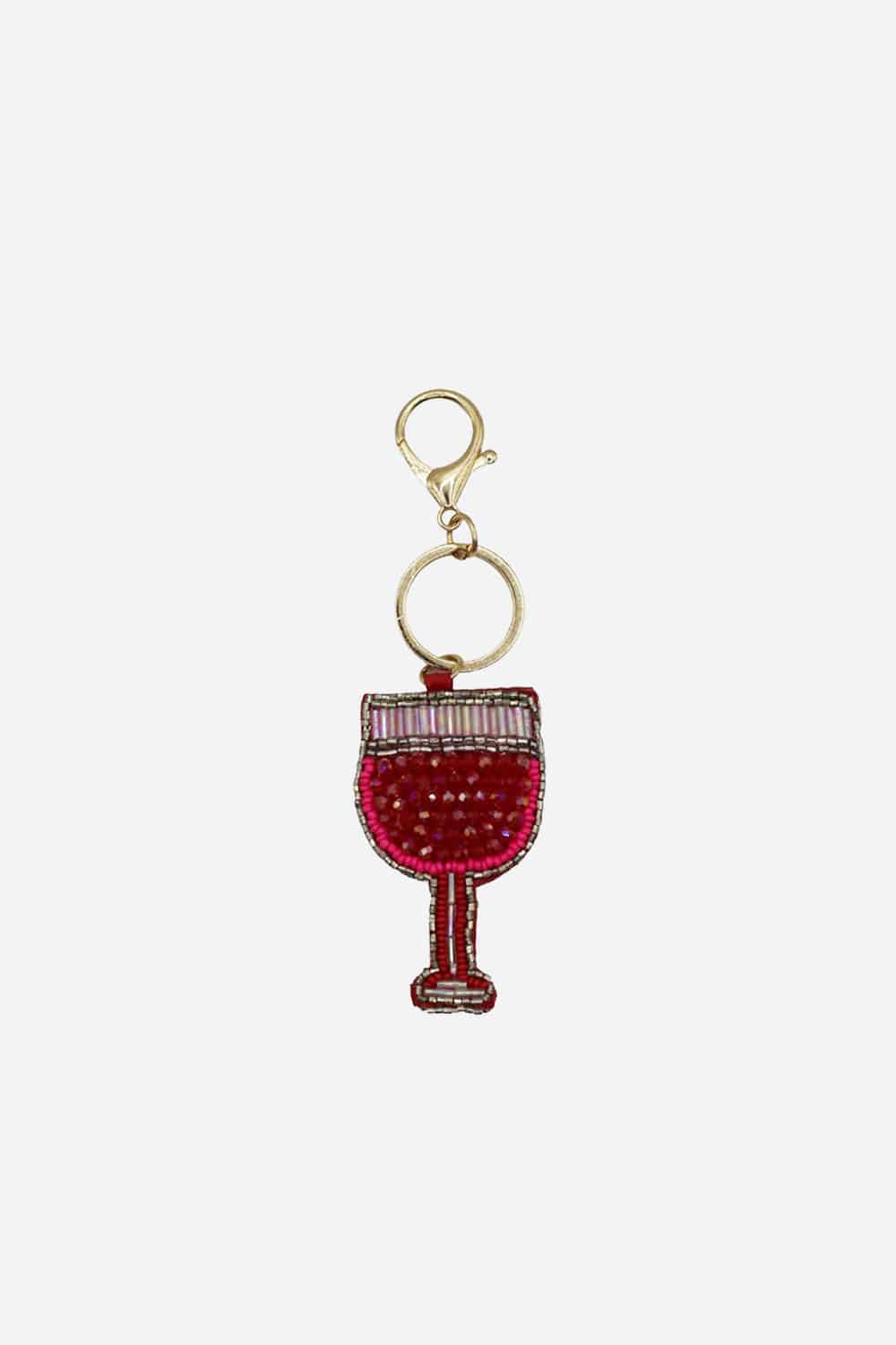 Beaded Bag Charm Wine Glass