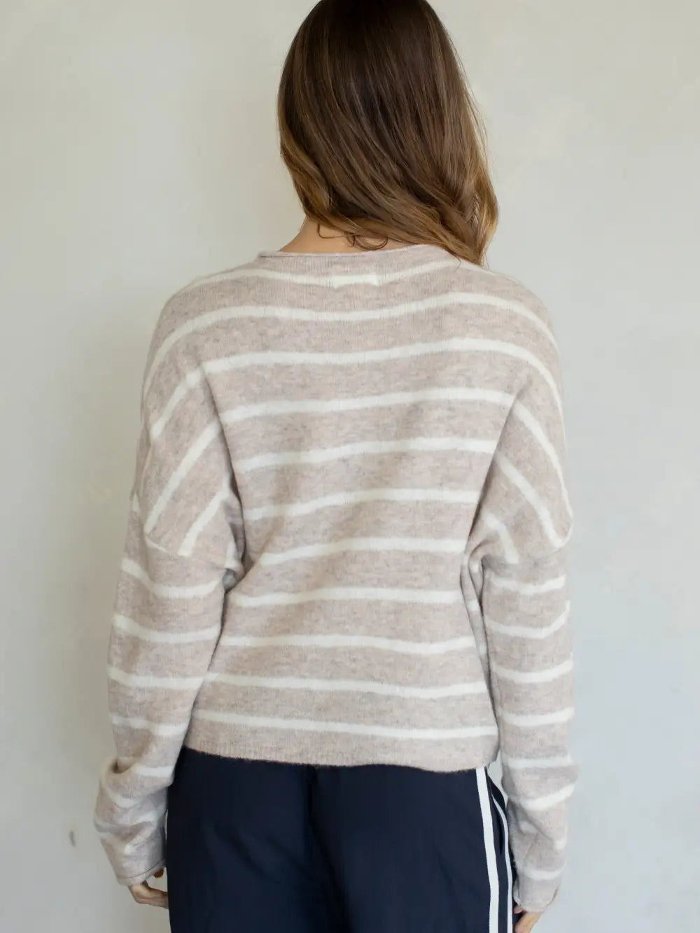 Lainey Striped Cardigan Beige
