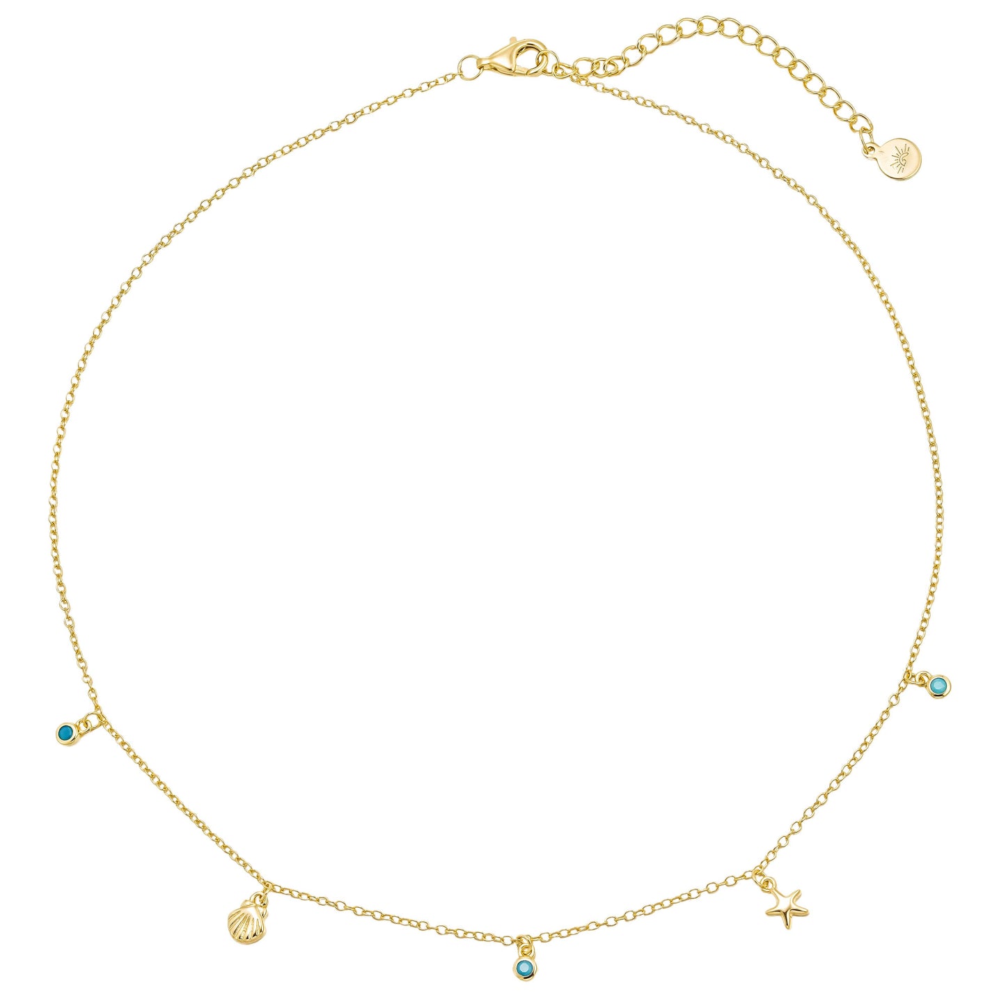 Shelling Charm Necklace: Gold Plated
