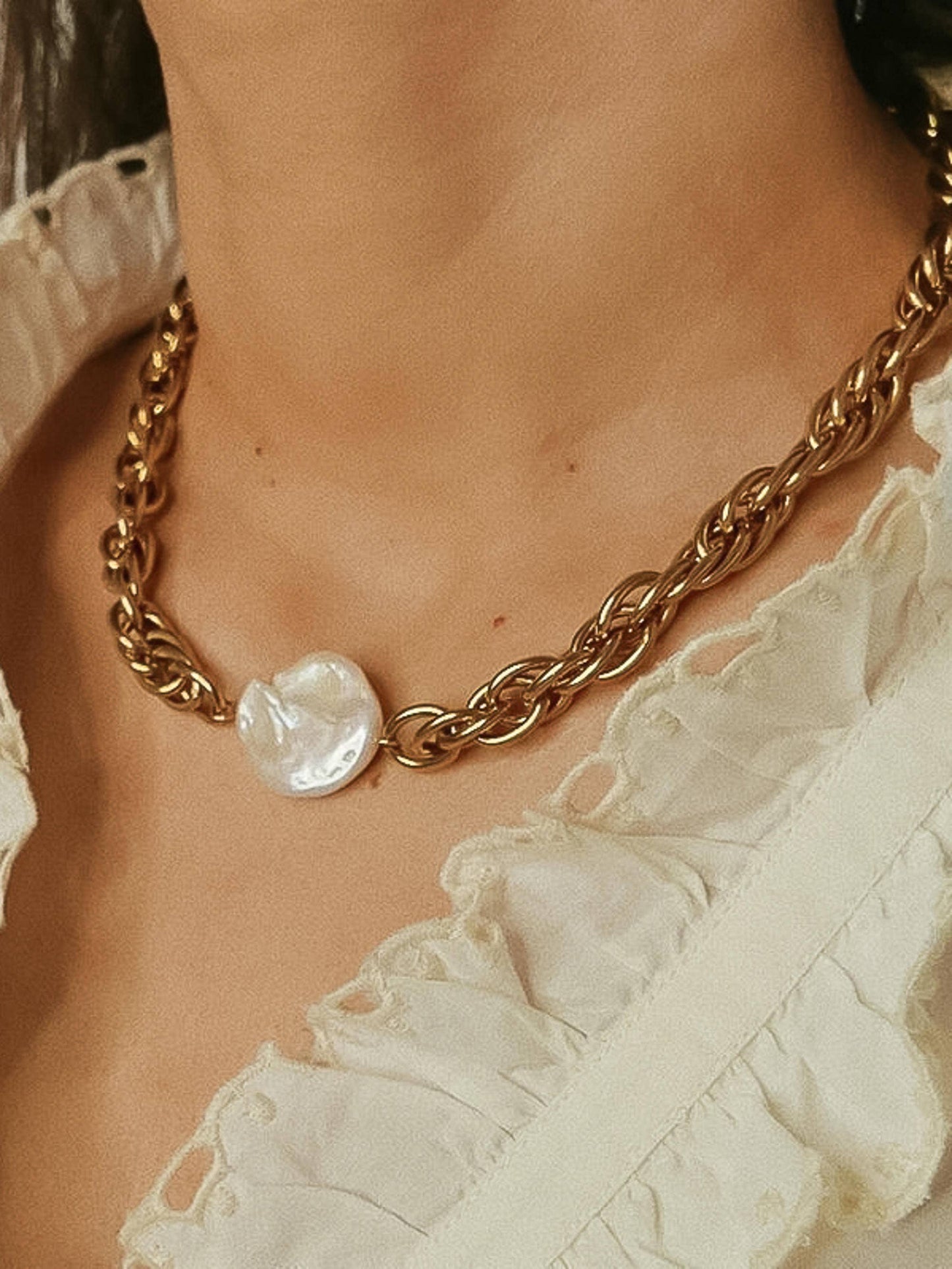 Loane Pearl Chain Necklace
