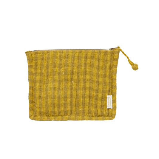 Small pouch Olive Gingham