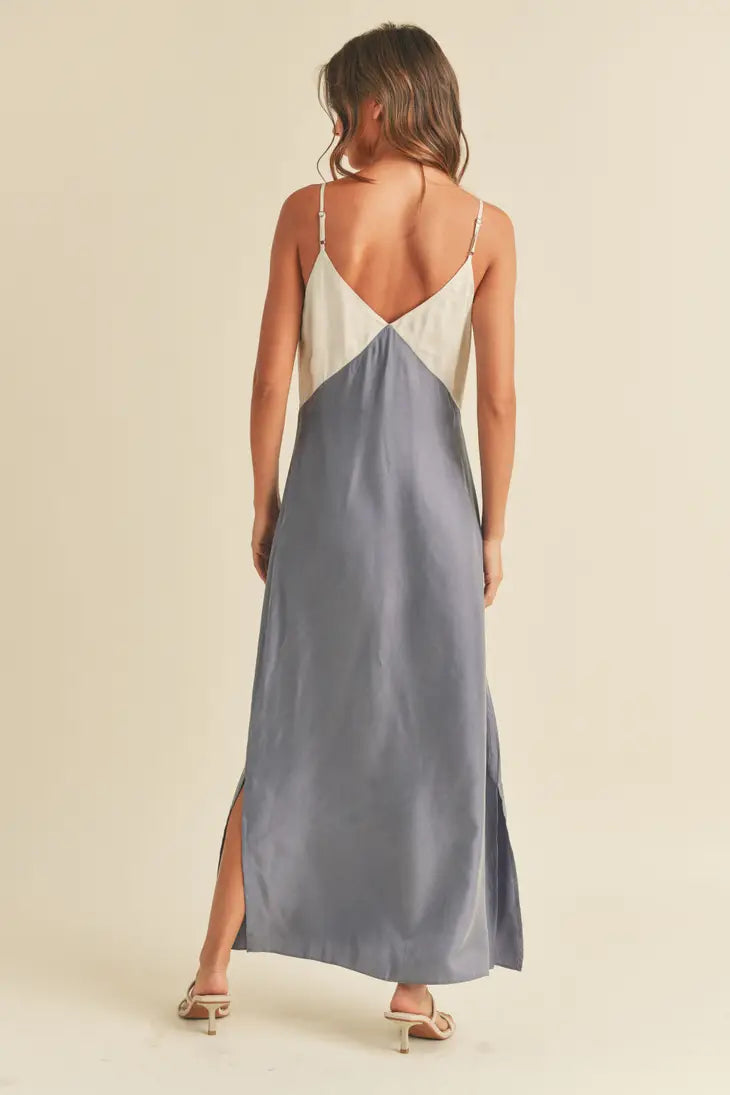 Lila Colorblock Maxi Dress