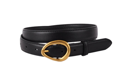 Asymmetrical Buckle Belt Black