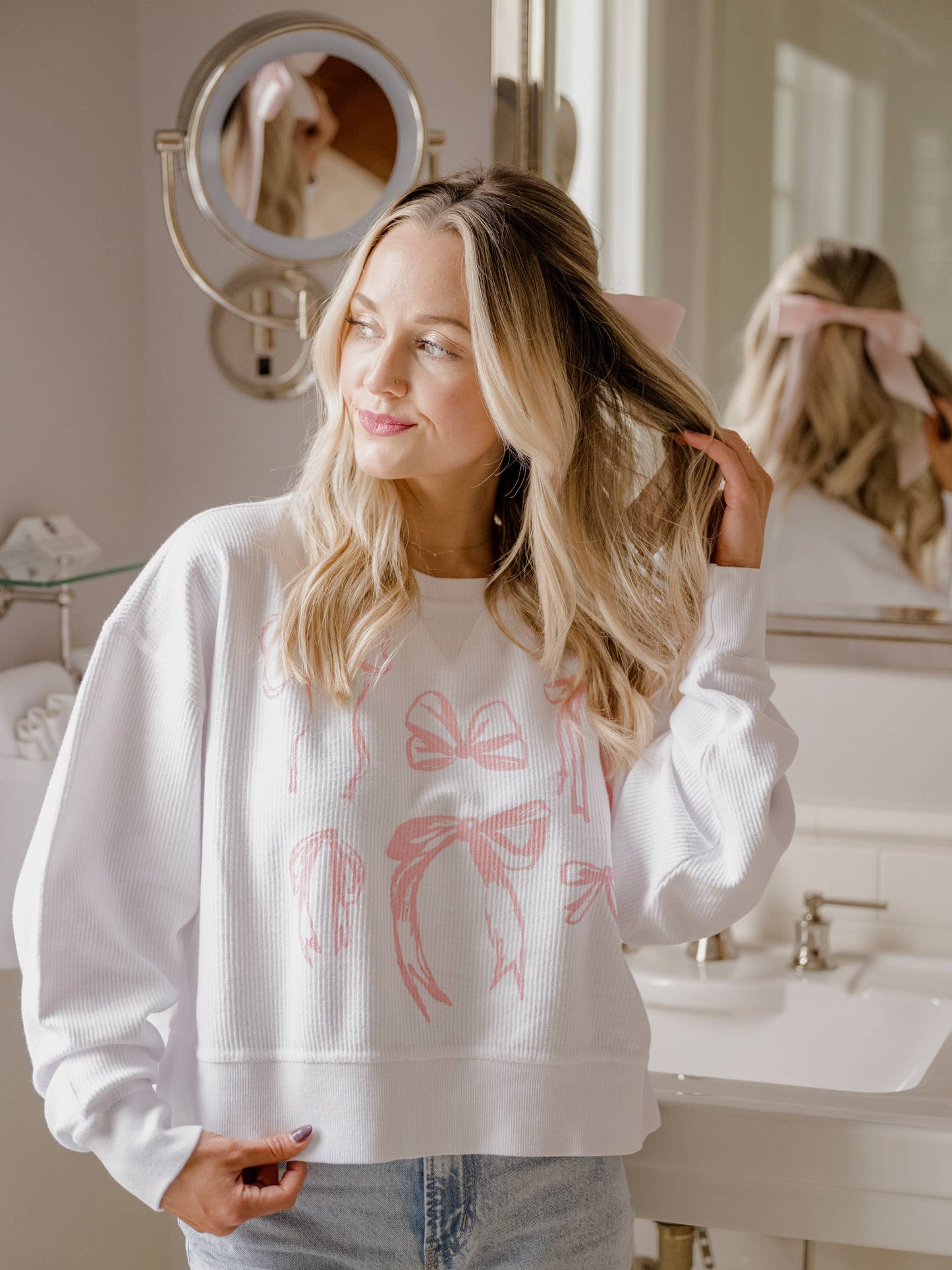 Bows Cropped Sweatshirt