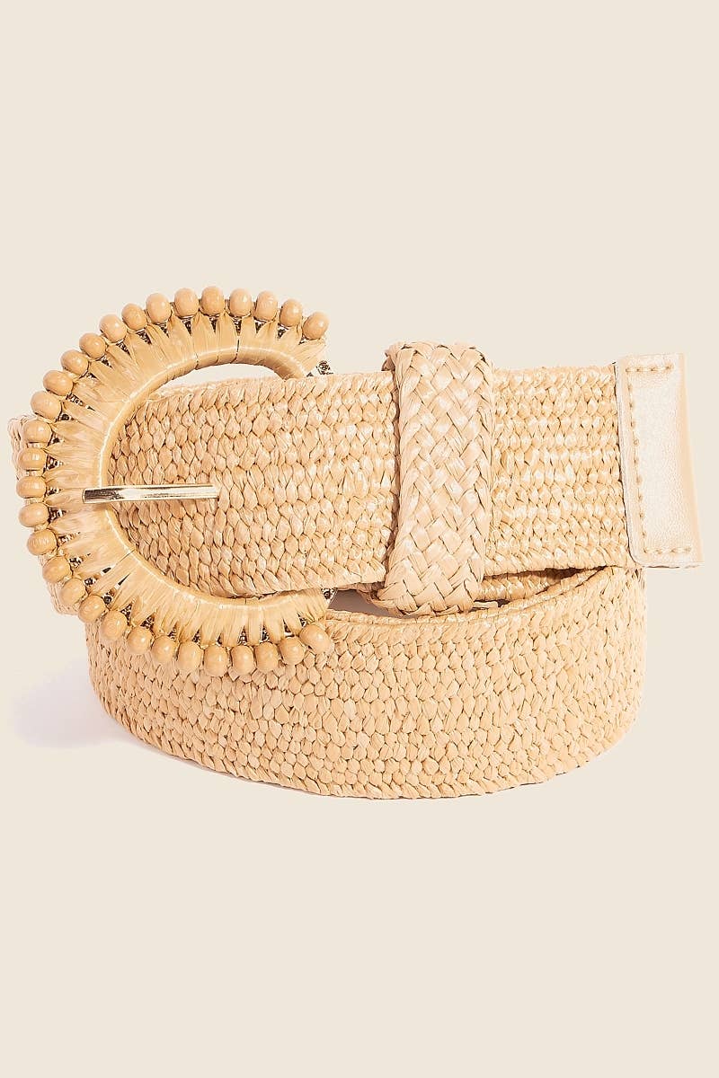 Woven Crescent Buckle Belt