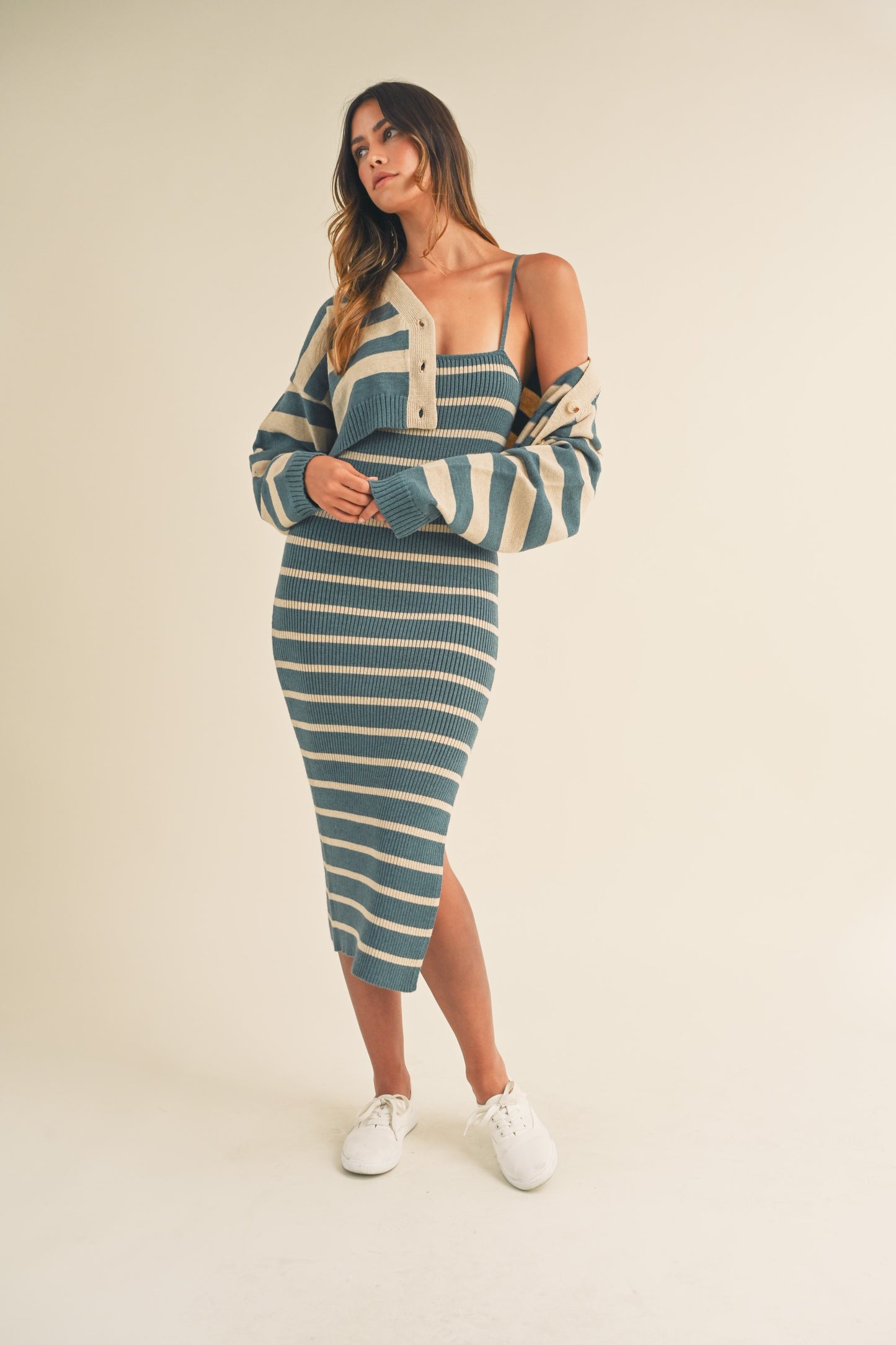 Autumn Cardigan Dress Set