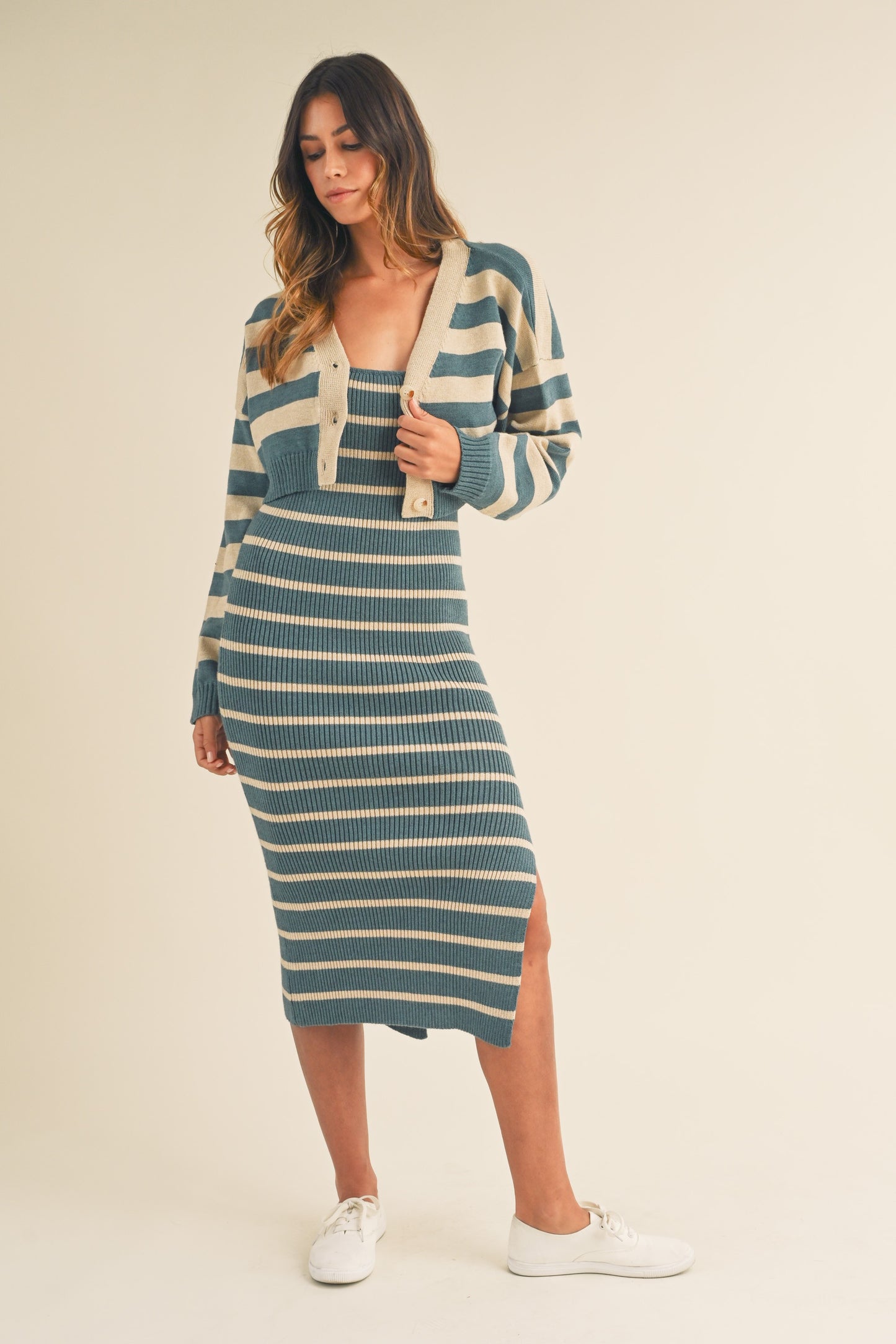 Autumn Cardigan Dress Set