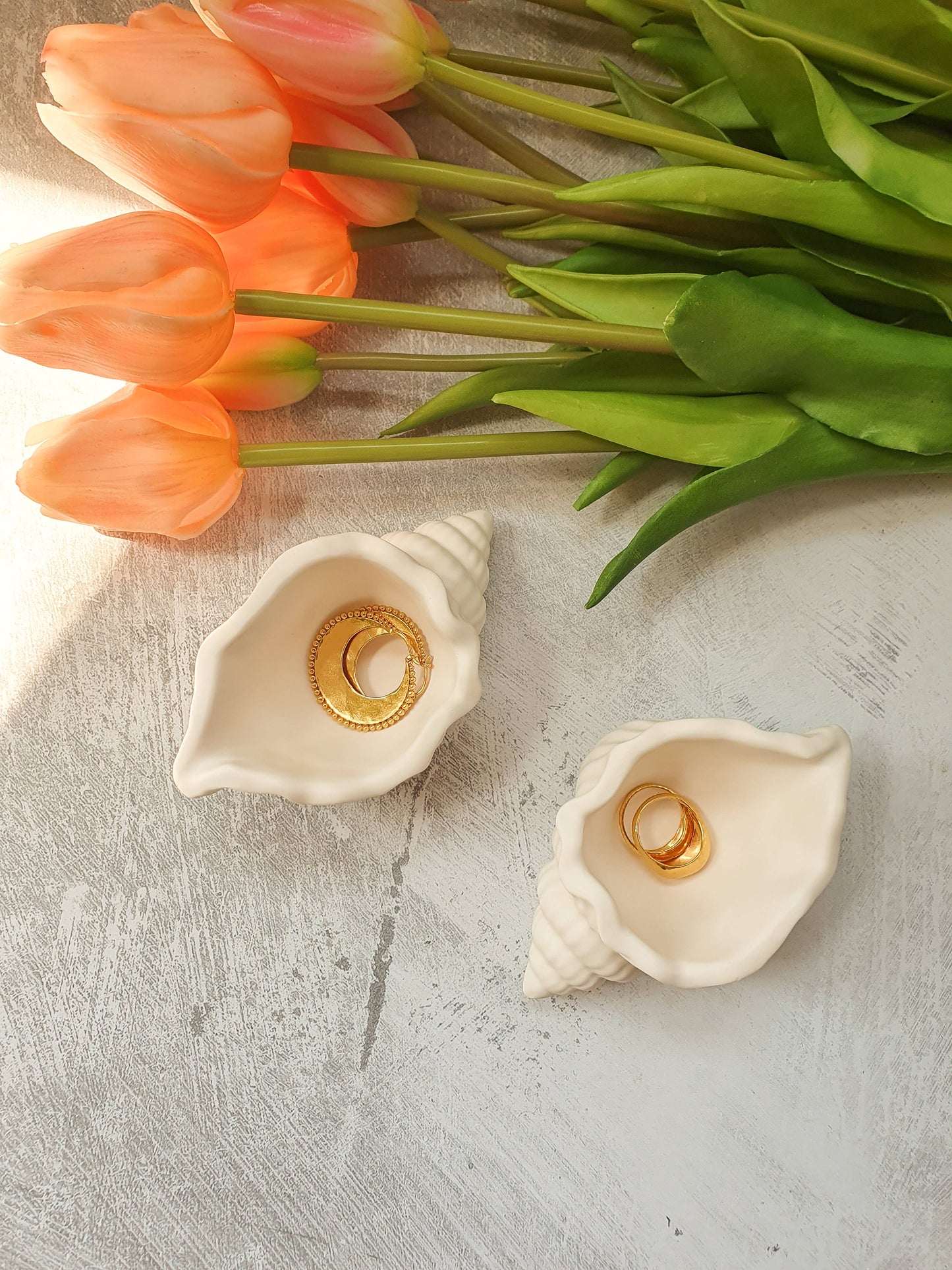 Shell Jewelry Dish White