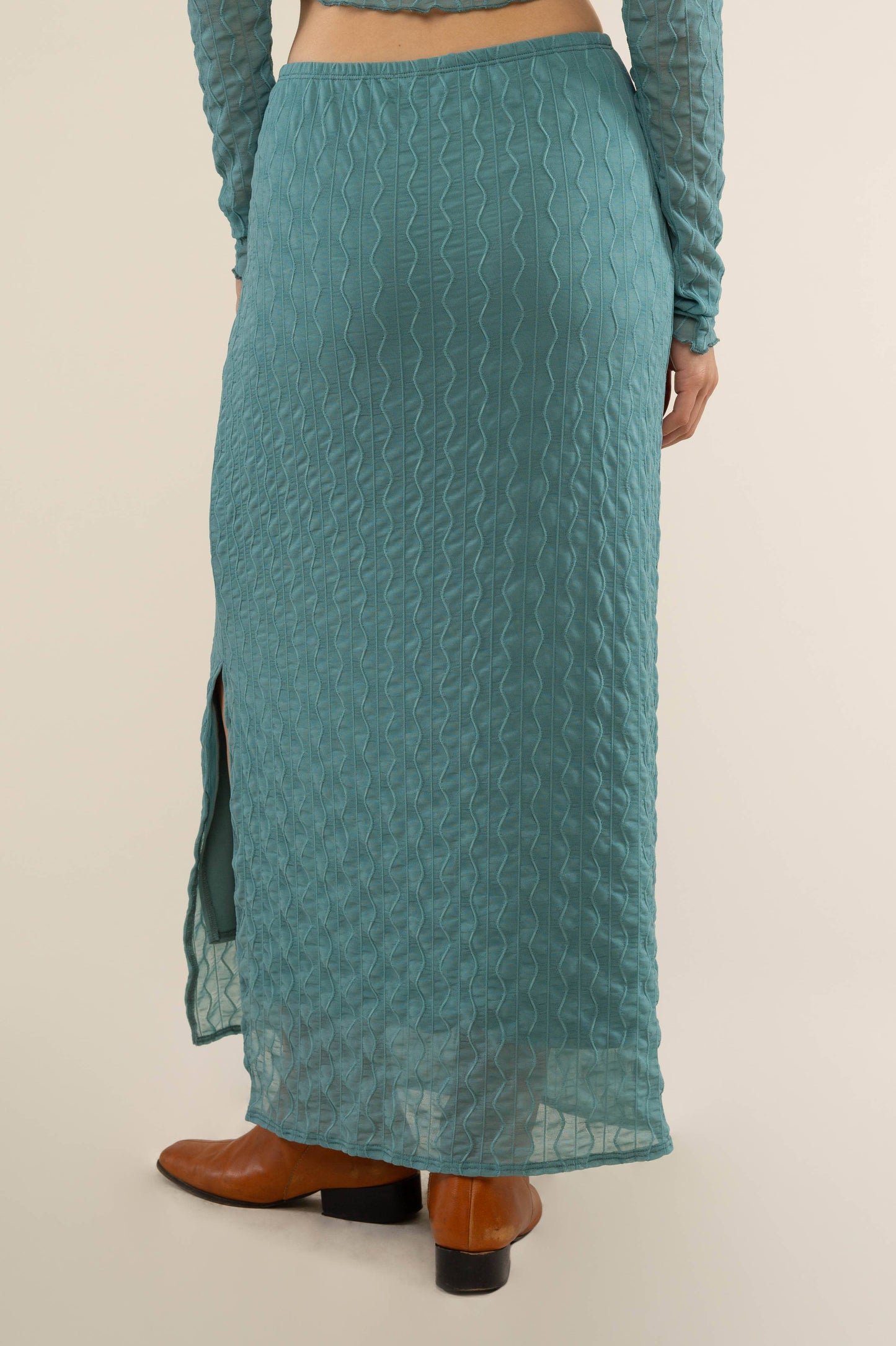 Mila Mesh Skirt Seafoam
