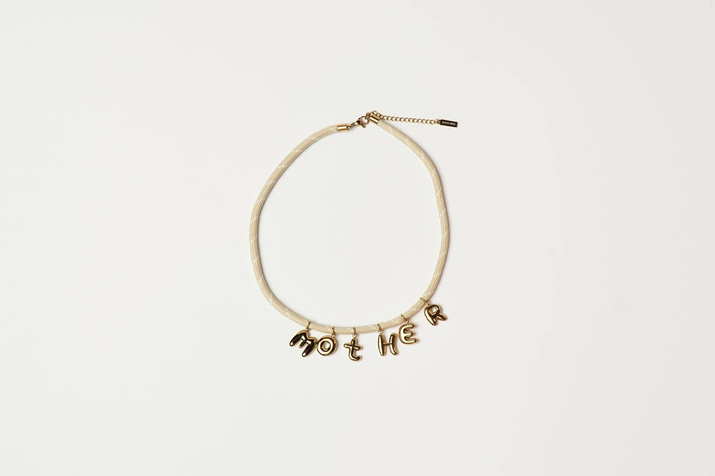 Mother Bubble Cord Necklace Cream/Gold