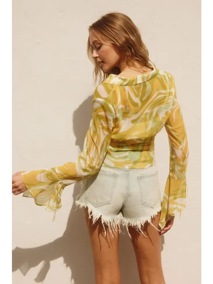 Citrus Wave Tie Top