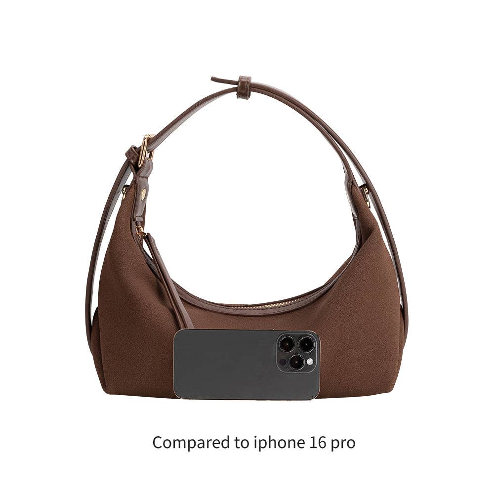 Lilith Vegan Suede Bag Brown