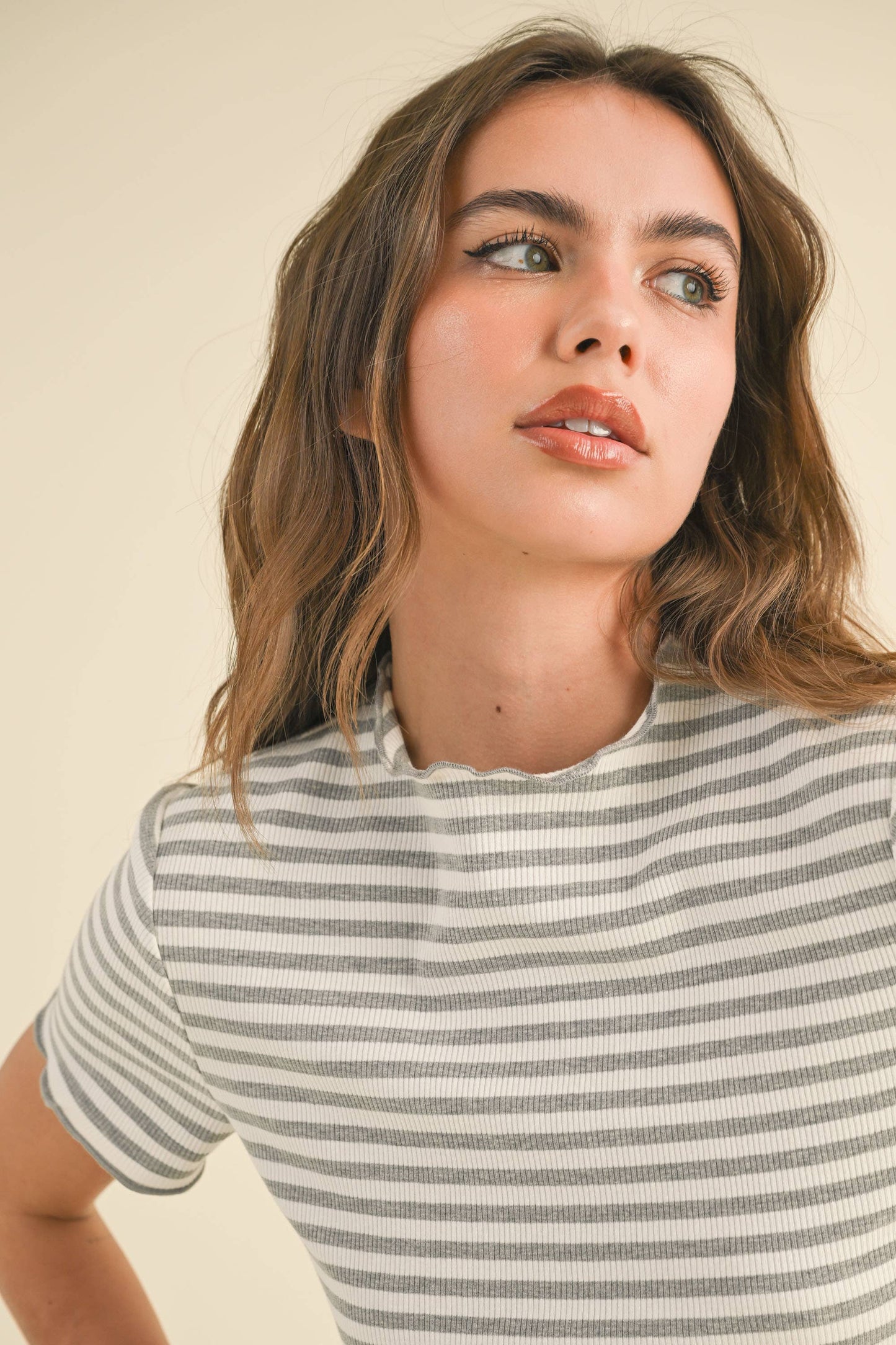 April Top Grey