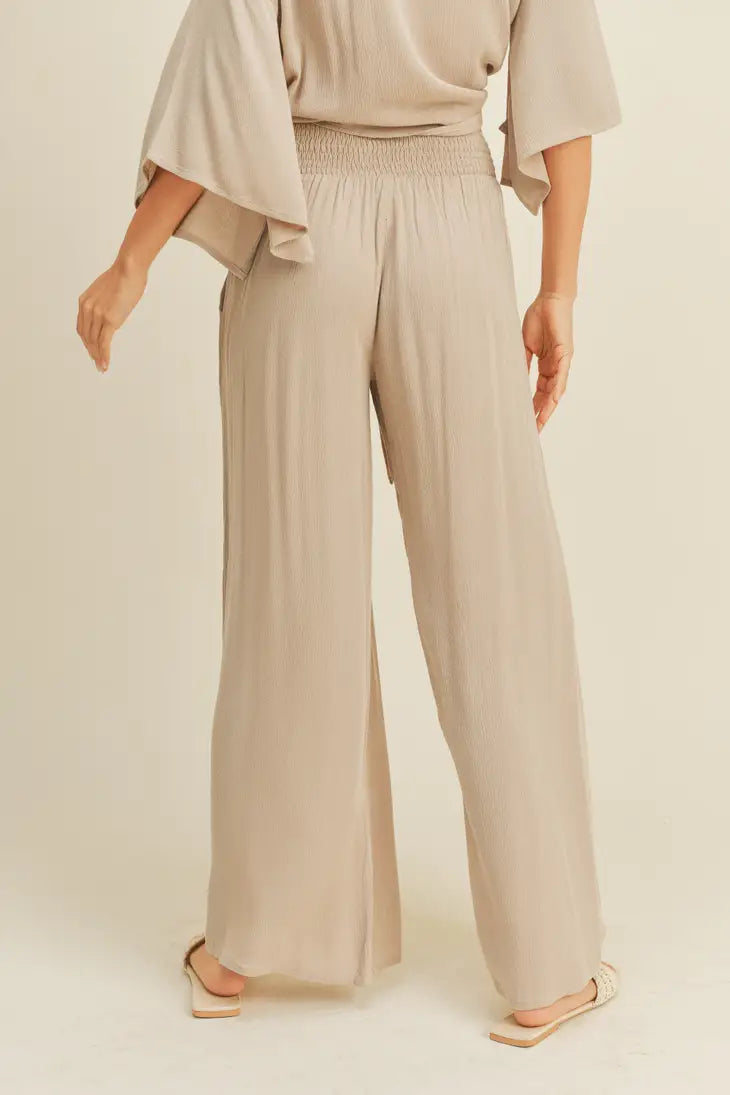 Summer Wide Leg Pant Stone