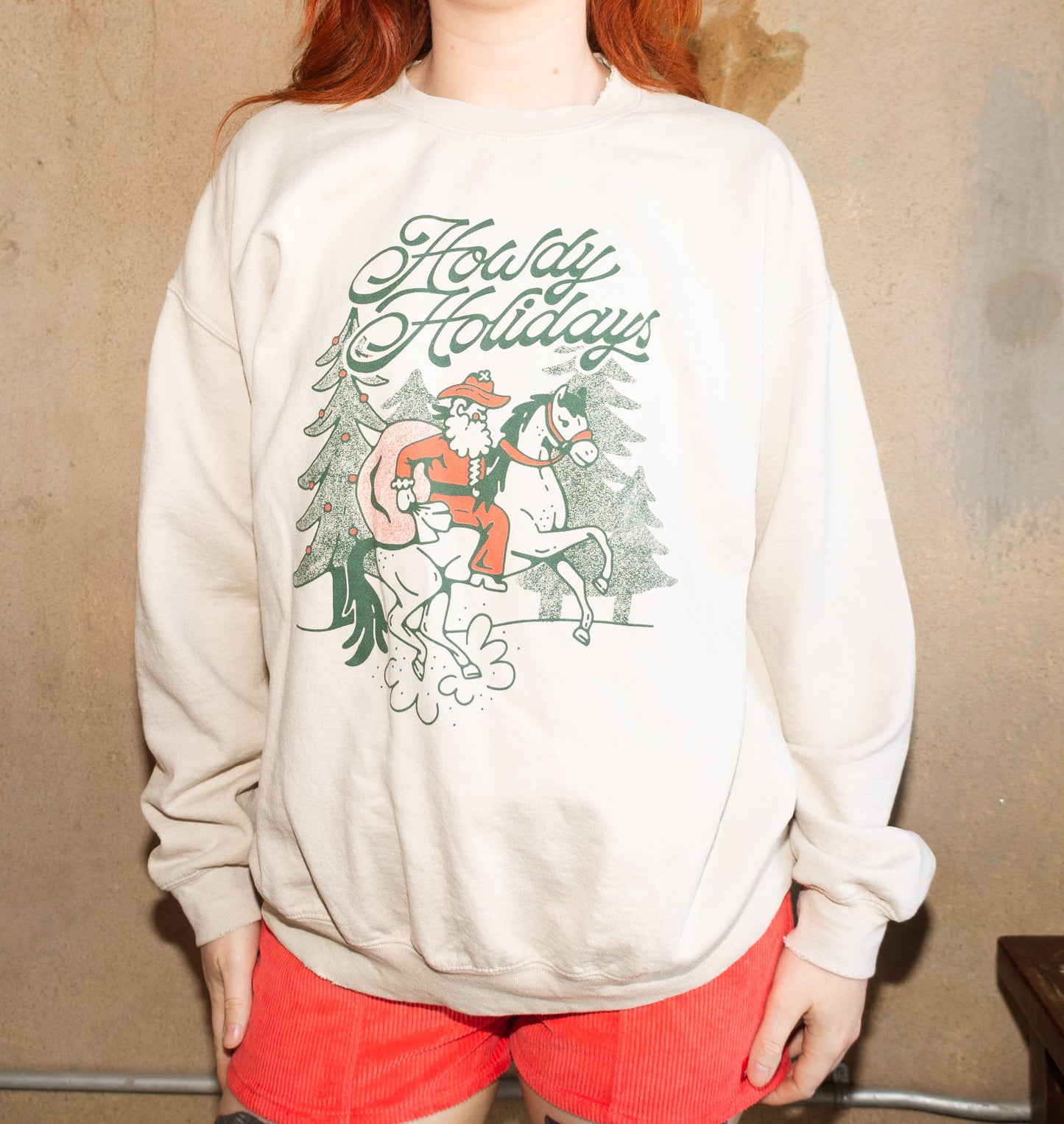 Christmas Howdy Thrifted Sweatshirt