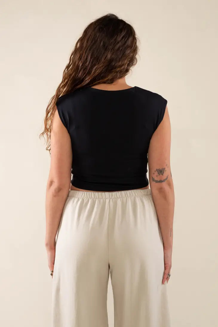 Laurel Square Neck Top Black