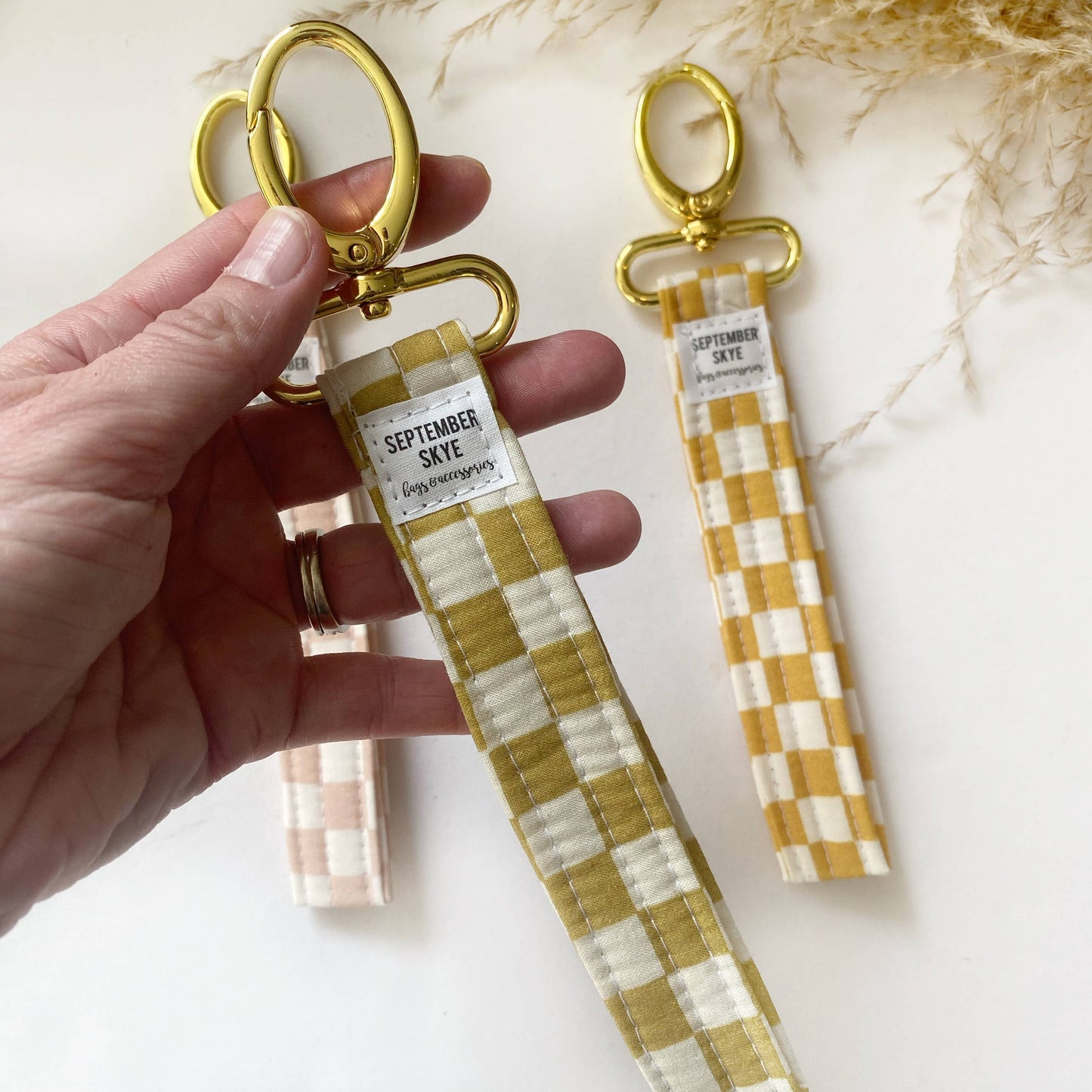 Checkered Keychain Mustard