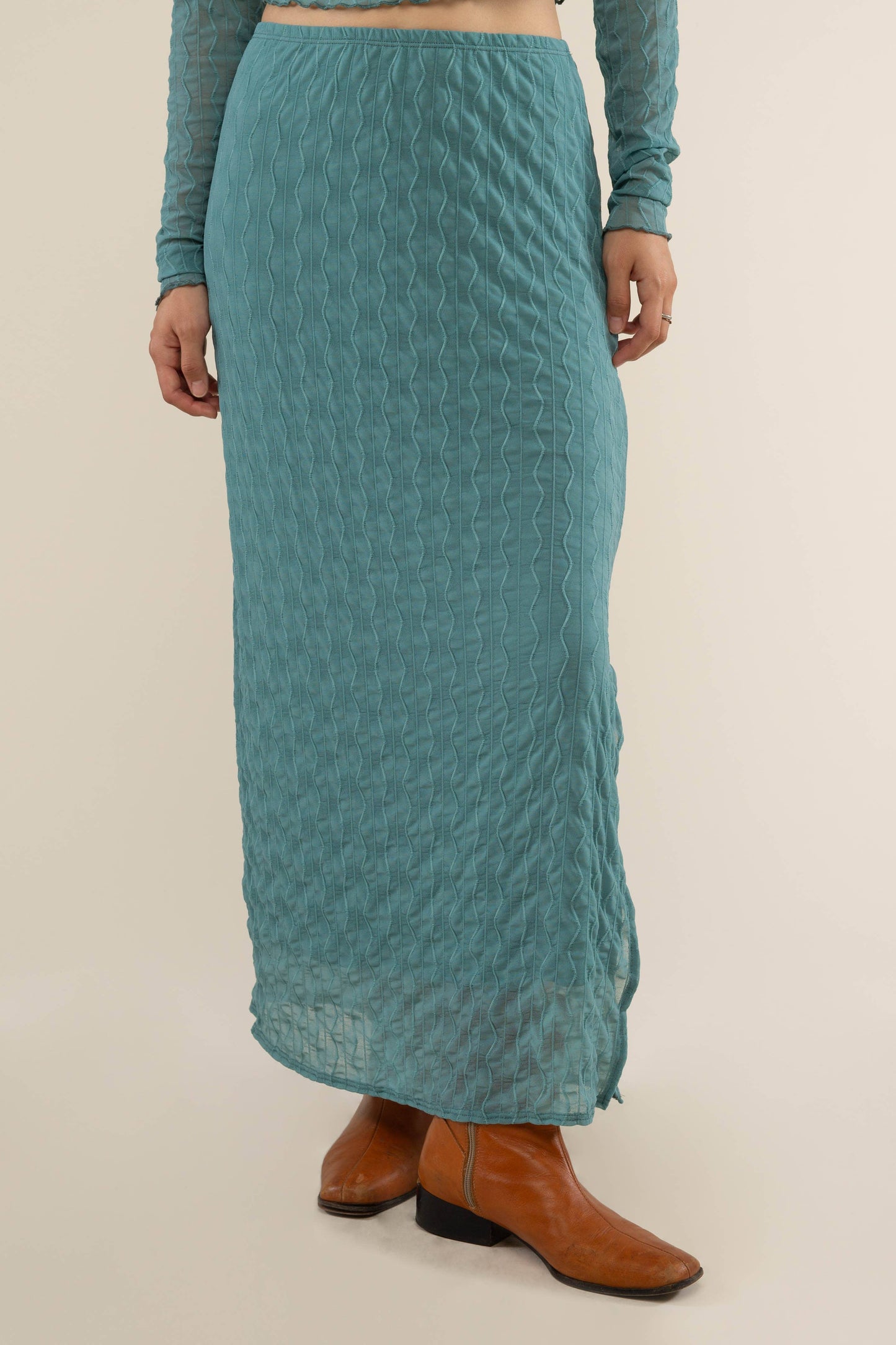 Mila Mesh Skirt Seafoam