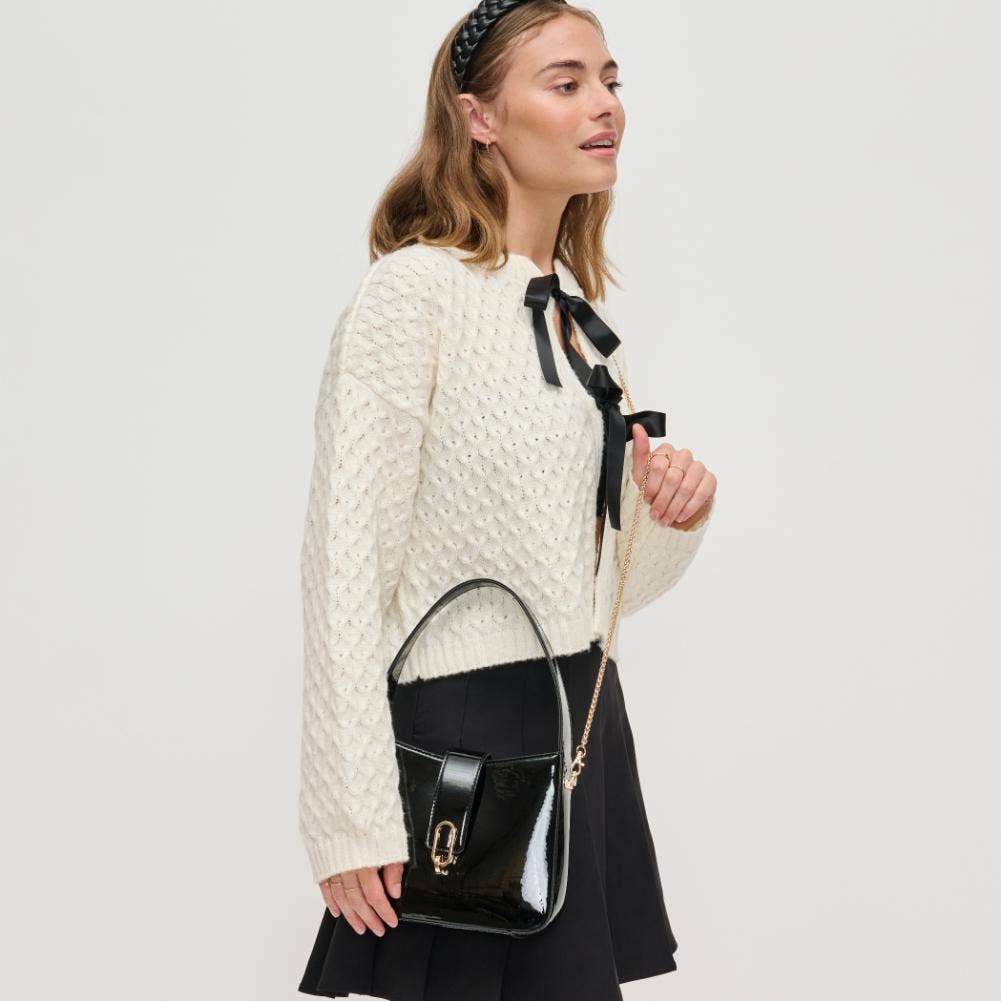 Paige Patent Crossbody Black