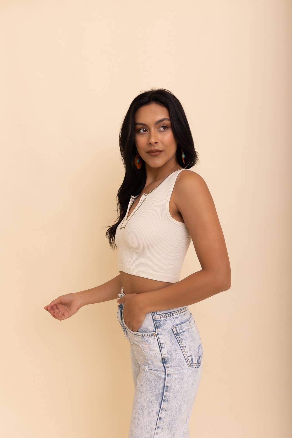 Henley Top Ivory
