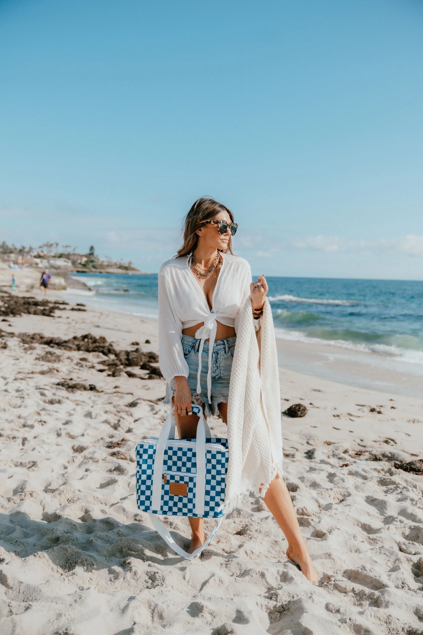 Cooler Bag Blue Checker