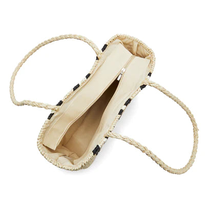 Catamaran Straw Bag Nat/Blk
