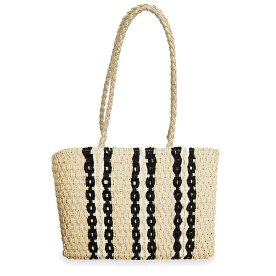 Catamaran Straw Bag Nat/Blk