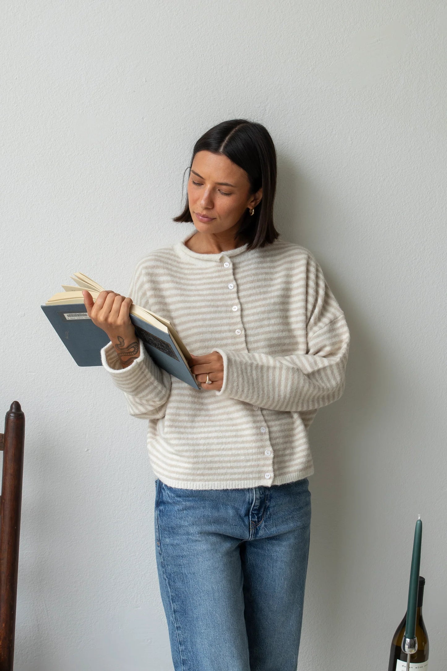 Lainey Cardigan Cream Stripe