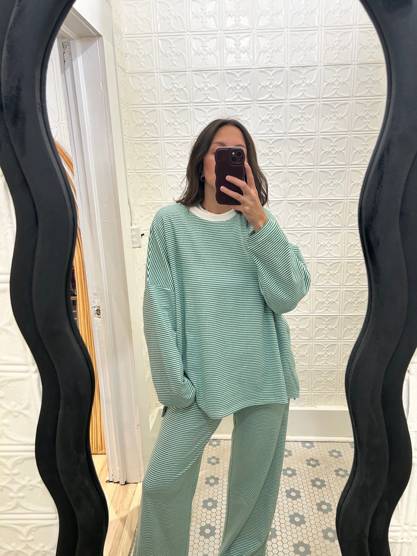 Frankie Top Green/White