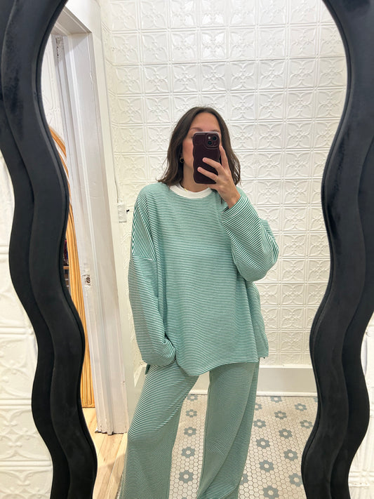 Frankie Top Green/White