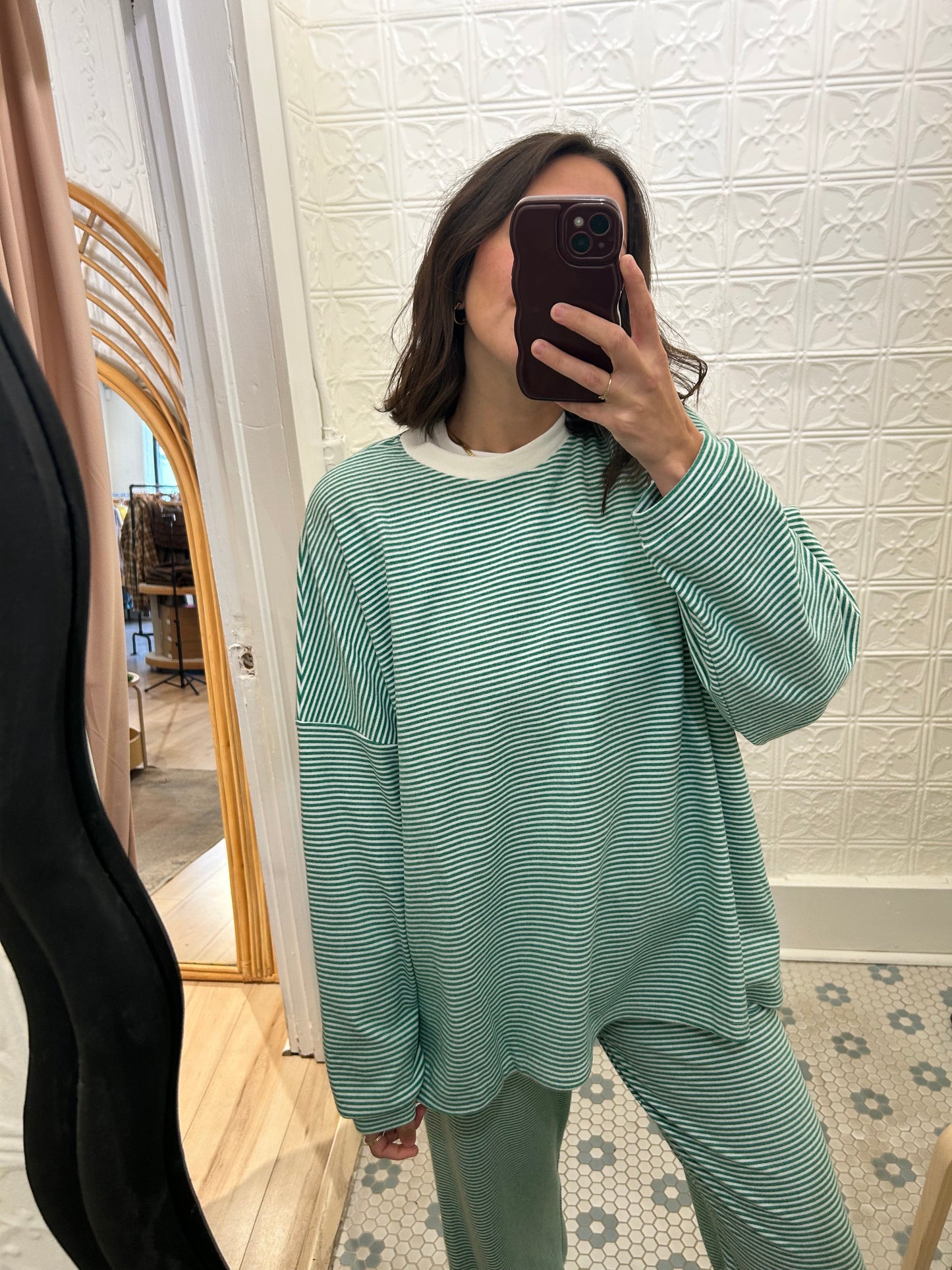 Frankie Top Green/White