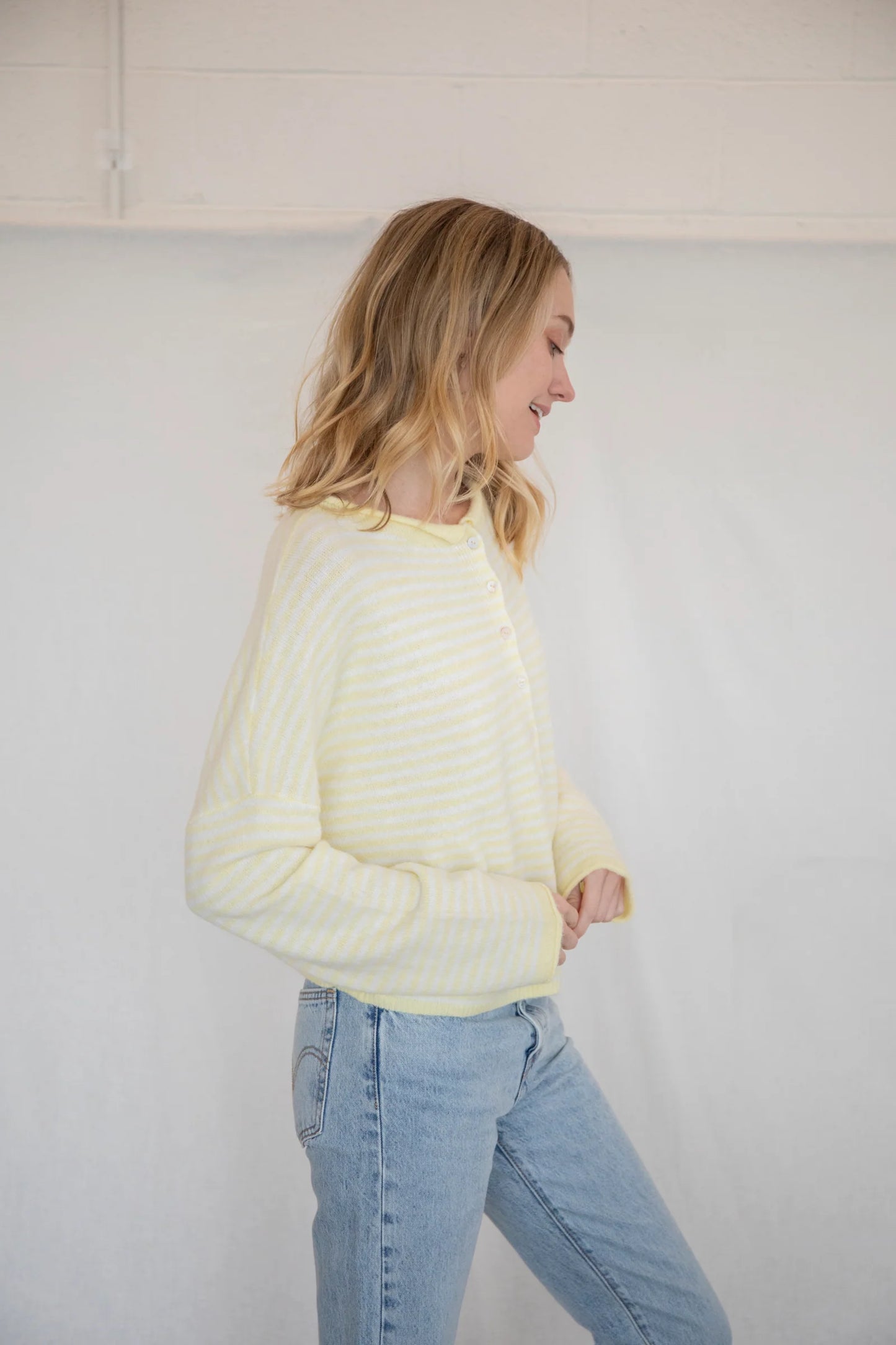 Lainey Cardigan Butter Stripe
