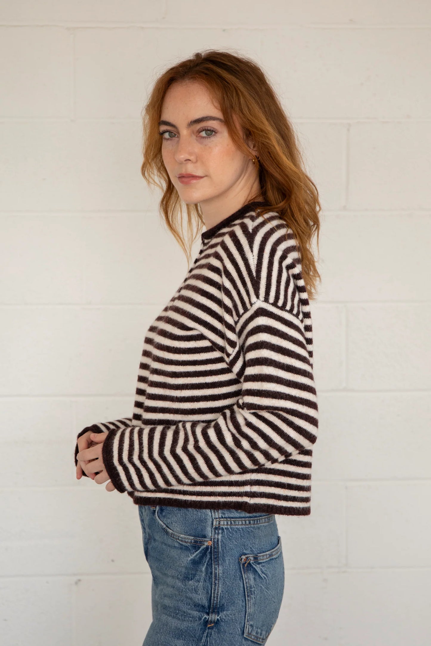 Frances Henley Top Wine Stripe