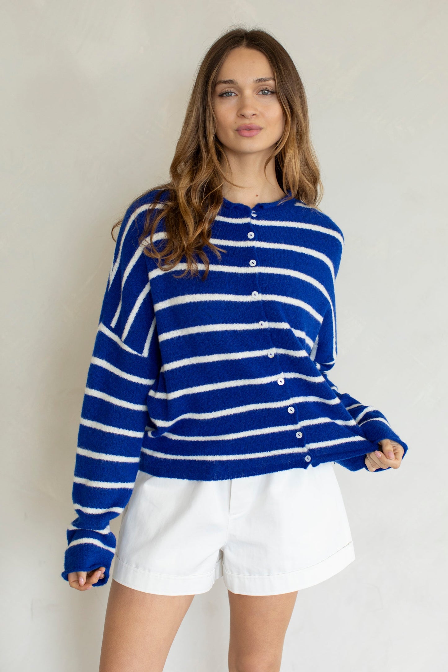 Lainey Cardigan Stripe Royal