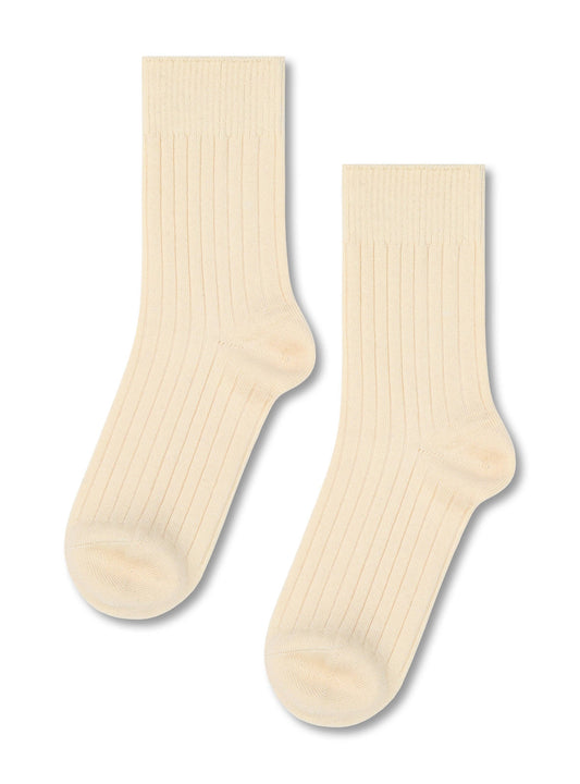 Mere Cashmere Ankle Sock: Ecru
