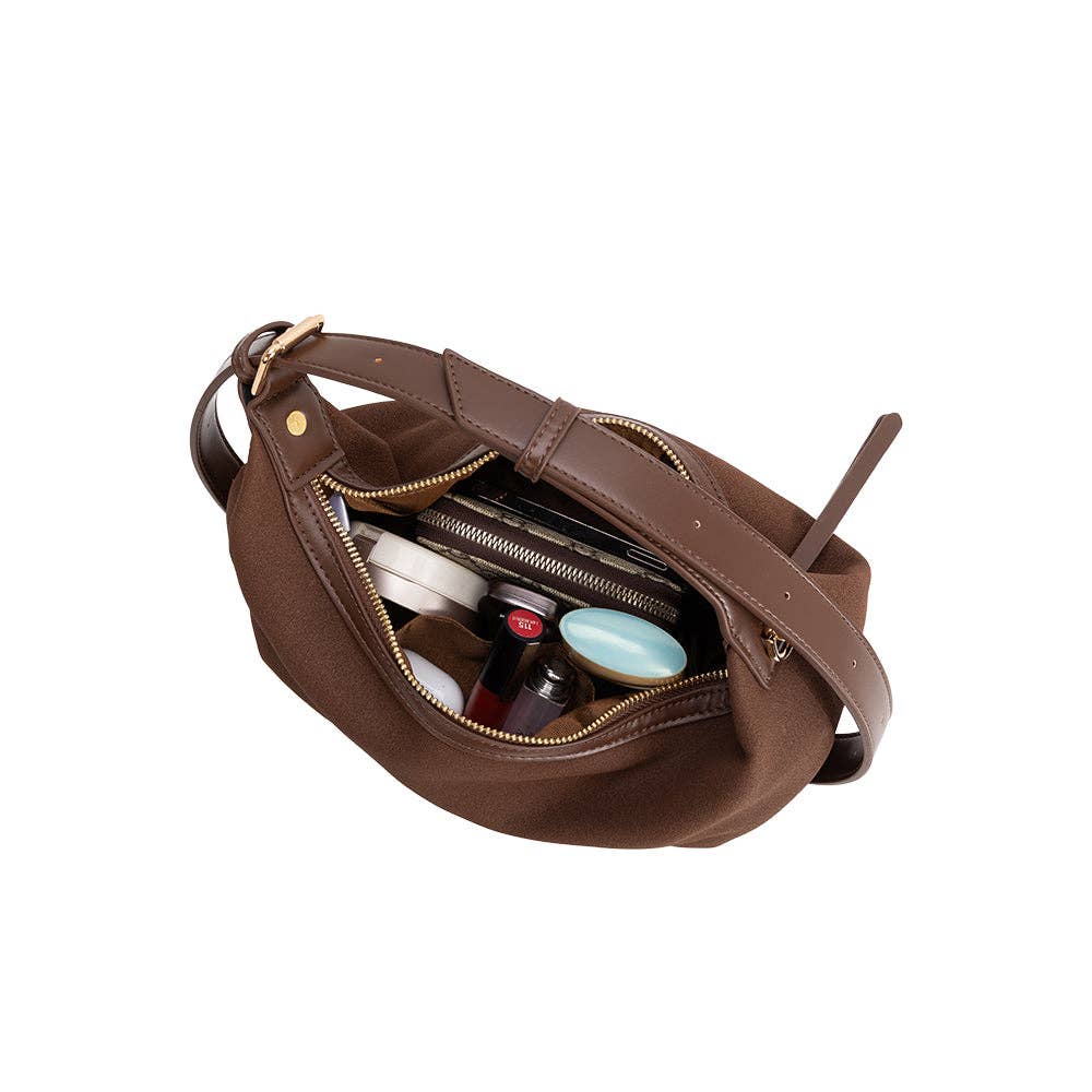 Lilith Vegan Suede Bag Brown