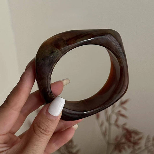 Irregular Resin Bangle Coffee