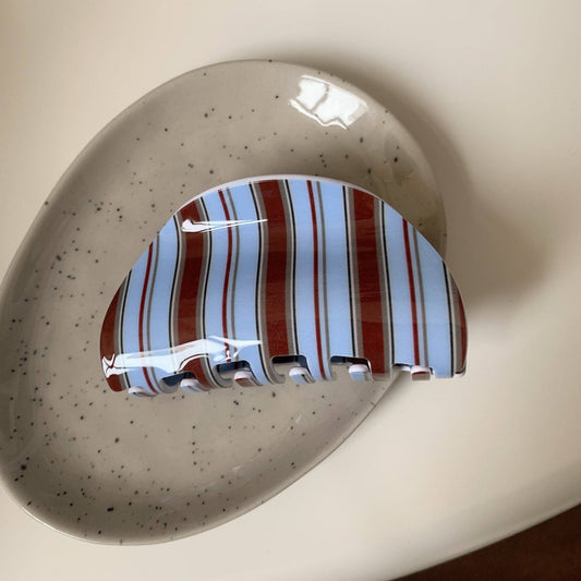 Vintage Striped Dome Hair Claw