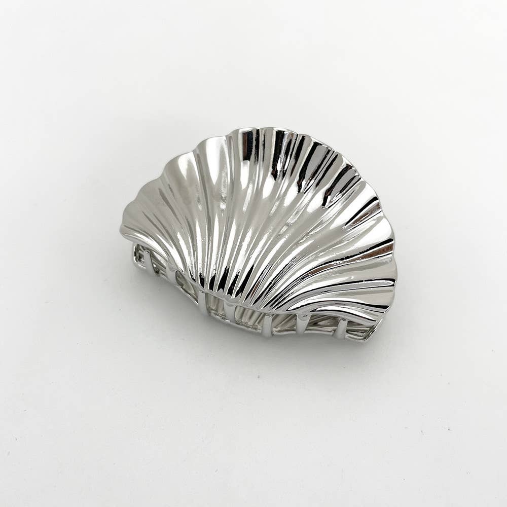Shell Large Hair Claw Silver