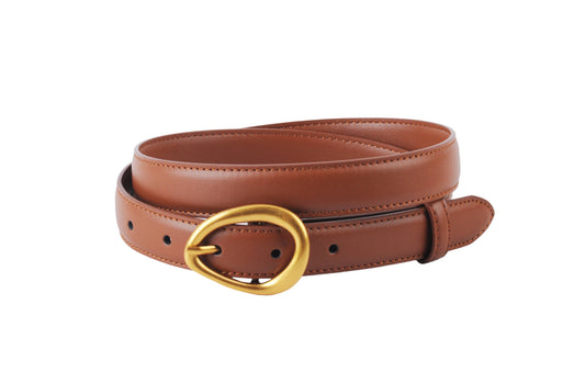 Asymmetrical Buckle Belt Tan