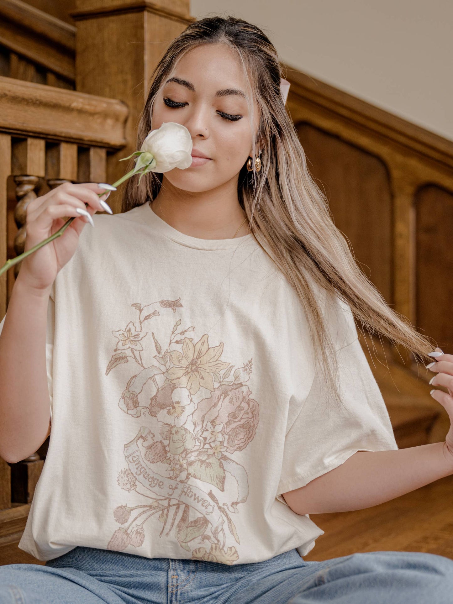Language of Flowers Thrifted Tee
