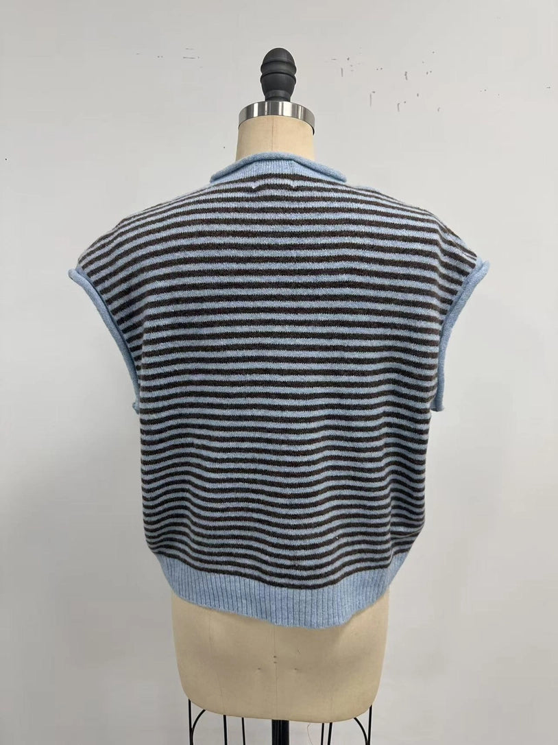 True Tides Cardigan Blue Stripe