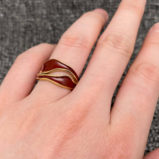 Ankela Red Two Tone Ring