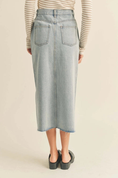 Clover Denim Midi Skirt