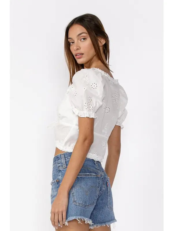 Georgia Eyelet Top