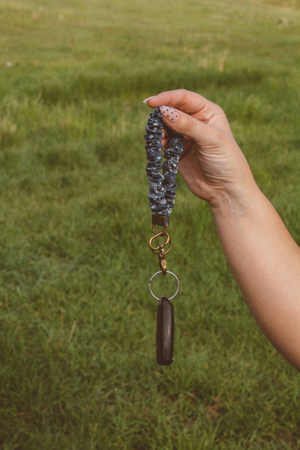 Paisley Keychain Navy