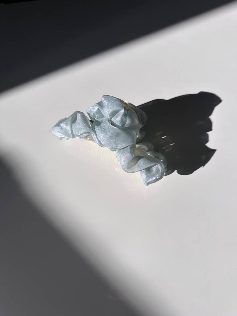 Organza Ruffle Claw Clip Mint