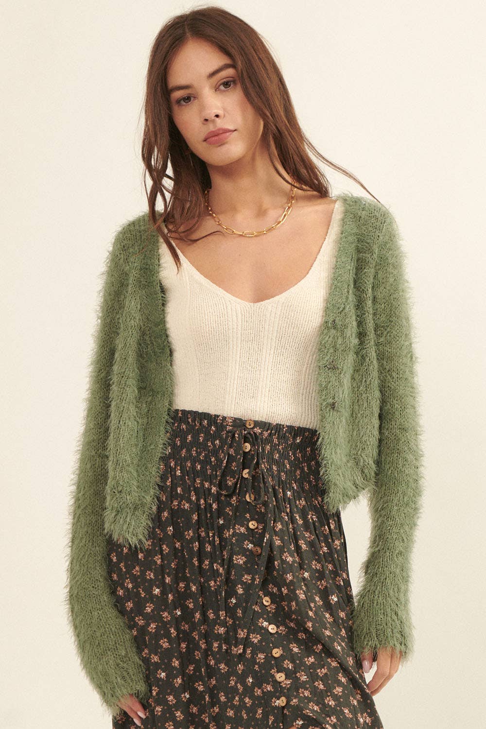 Nadia Furry Knit Cardigan