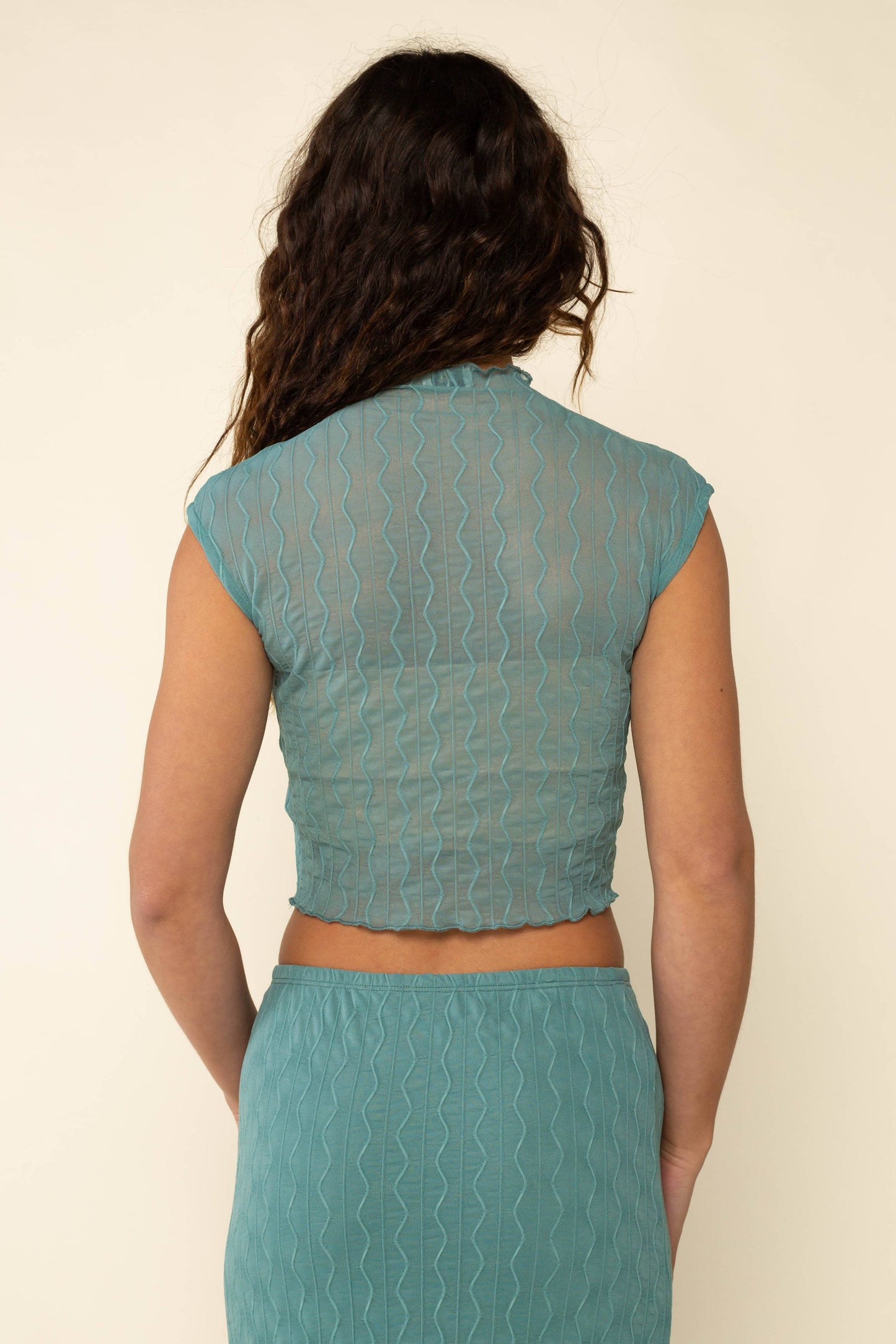 Mila Mesh Top Seafoam
