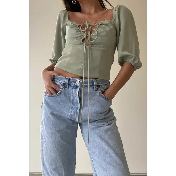Dani Tie Front Top